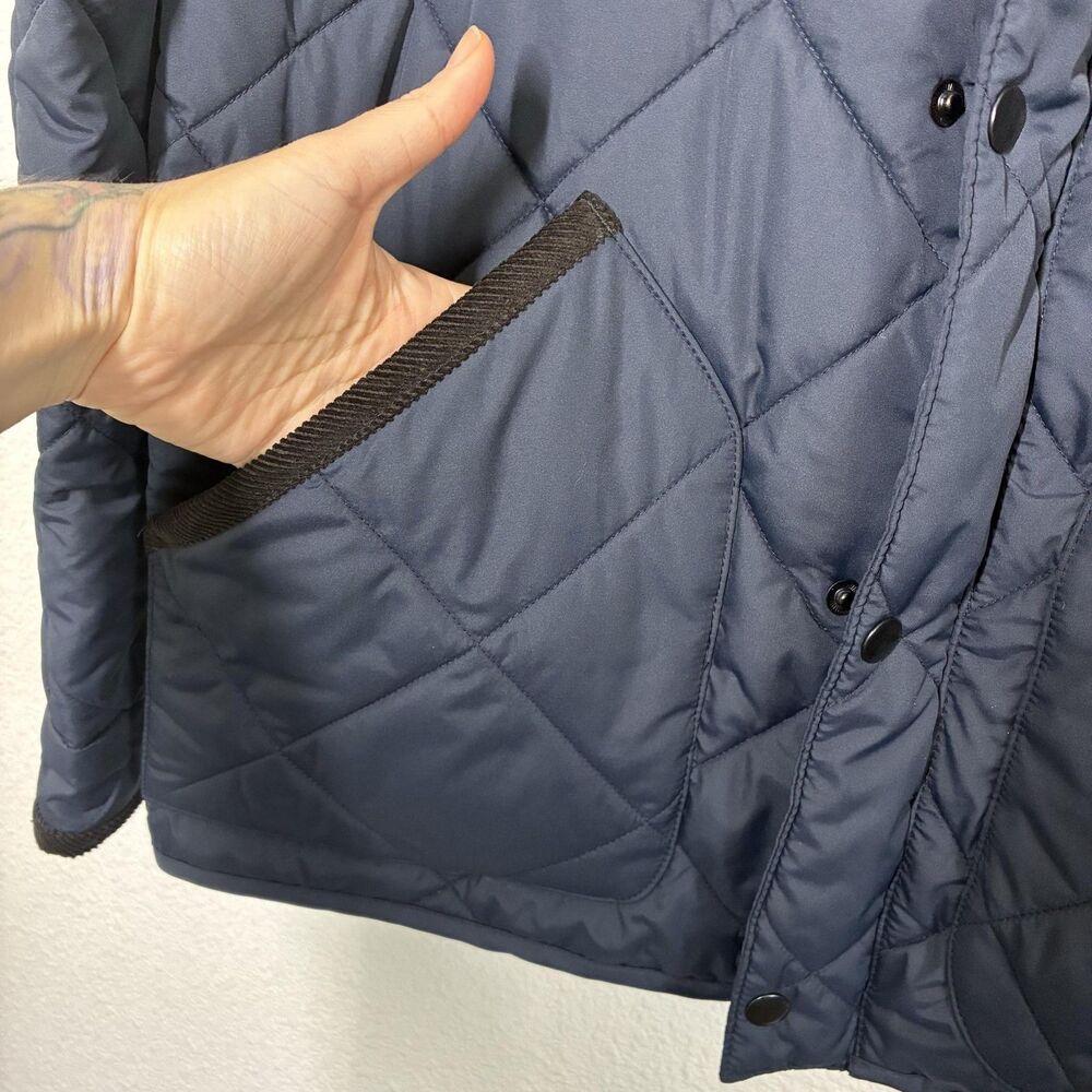 J.Crew Jacket Mens Small Navy Quilted Full Zip Stand Collar Pockets Insulated - Picture 12 of 16